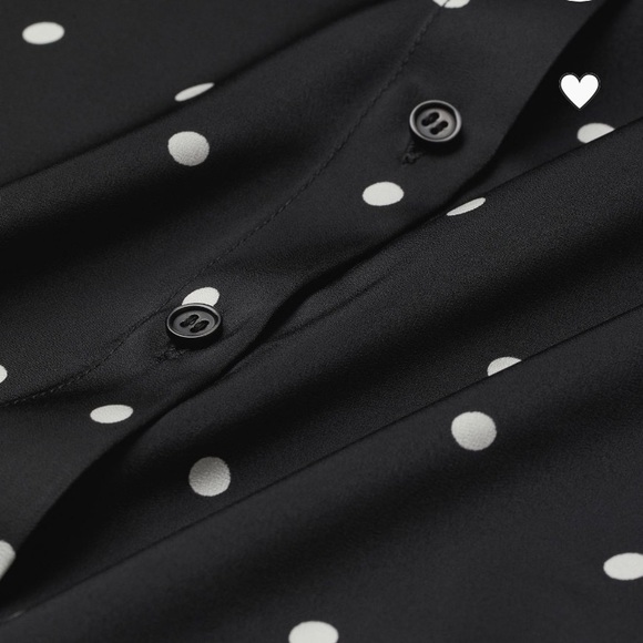 Long Sleeve Black White Polka Dot Blouse 😍 - Picture 4 of 4